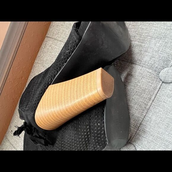 Qupid Women’s Black Open Toe Booties Size 6 - Picture 5 of 7